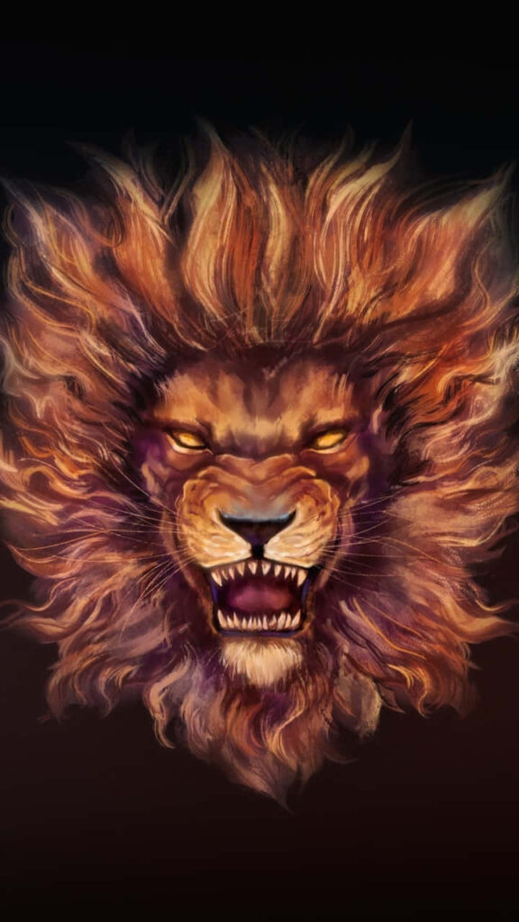Fiery Lion Wallpaper: Symbol of Courage and Fearless Leadership