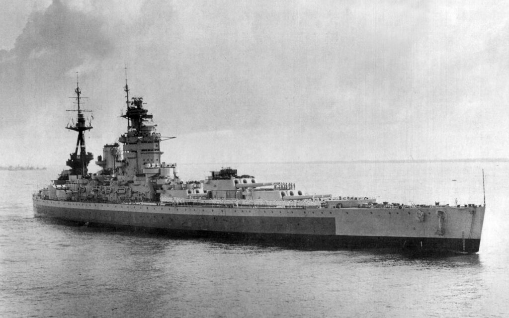 The Mighty HMS Nelson: A Majestic Royal Navy Battleship Conquering the Seas Wallpaper