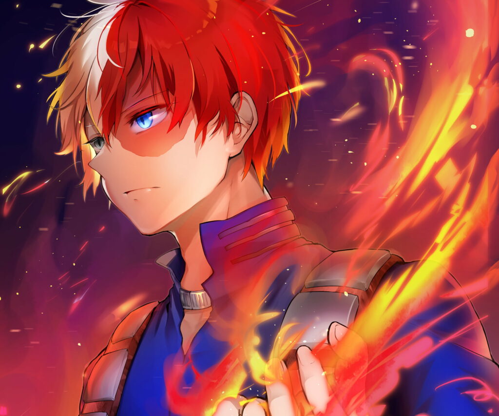 Explosive Power and Icy Resolve: Shoto Todoroki in Stunning QHD and UHD Wallpaper