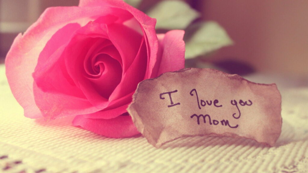 Expressing Love: Heartfelt Message to Mom in a Delicate Paper and Beautiful Rose - HD Wallpaper