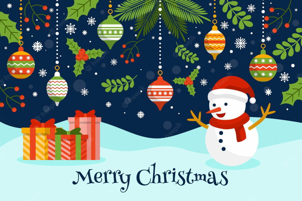 Exquisite Holiday Festivities - Luxury Vector: A Joyful Christmas Celebration in High-Definition Wallpaper Background