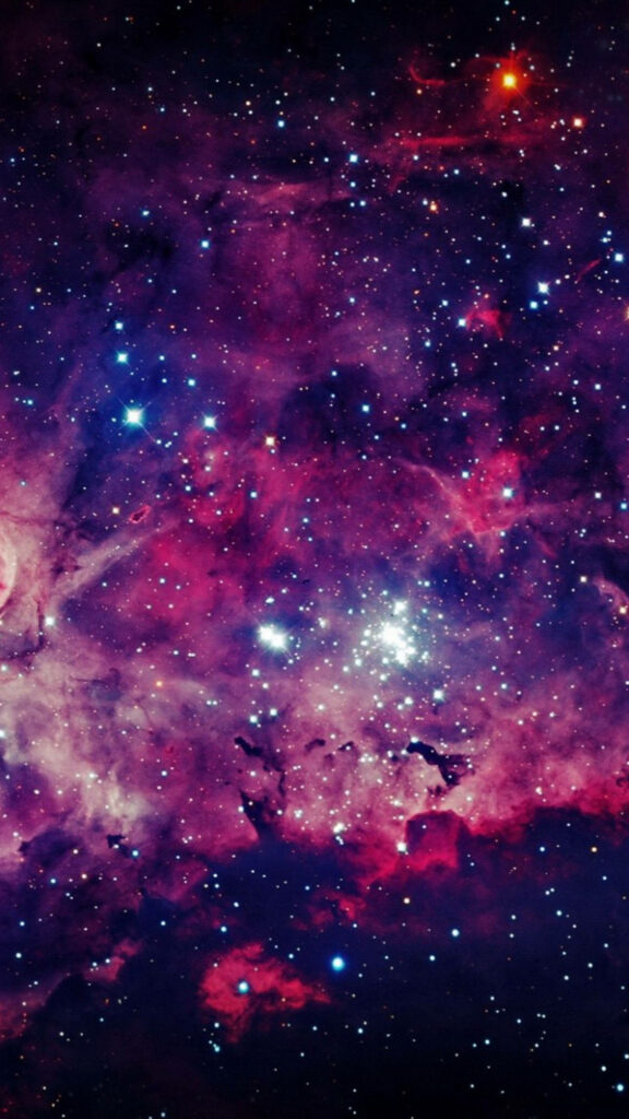Stargazing in Pink: Stunning Phone Wallpaper with a Galaxy of Colors and Clusters of Stars