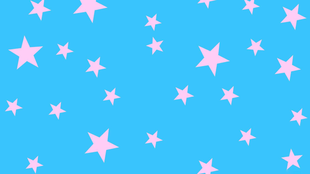 Dreamy light blue wallpaper with pink stars soft pastel night sky calming background design