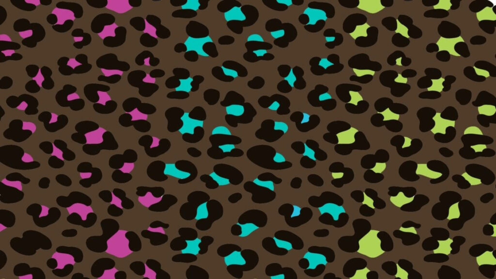 Vibrant Leopard Print Delights Against Chocolate Brown Backdrop Wallpaper