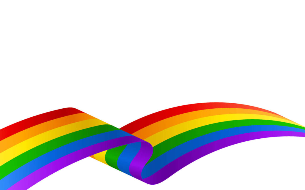 Inclusivity Illustrated: Vibrant LGBT Flag Creates a Colorful Path on a Minimalistic Background Wallpaper
