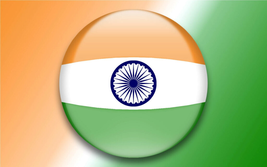 Proudly Indian: The Vibrant Flag on Circular Icon Wallpaper
