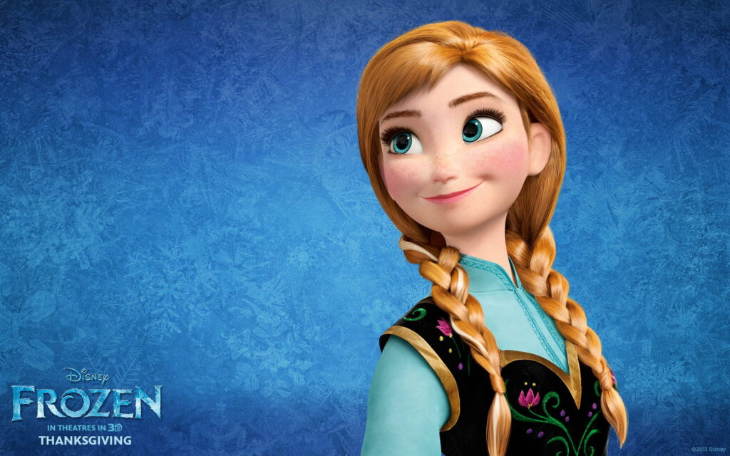 Magical Animation: Princess Ana from Disney's Frozen Joins the Pixar Universe in a Captivating HD Wallpaper