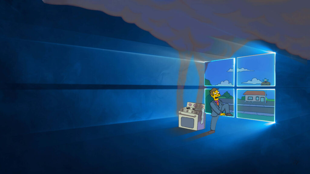 Principal Skinner in a Windows-Inspired Room - Unique Wallpaper