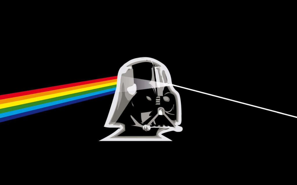Creative Wallpaper: Pink Floyd Prism Meets Darth Vader Silhouette