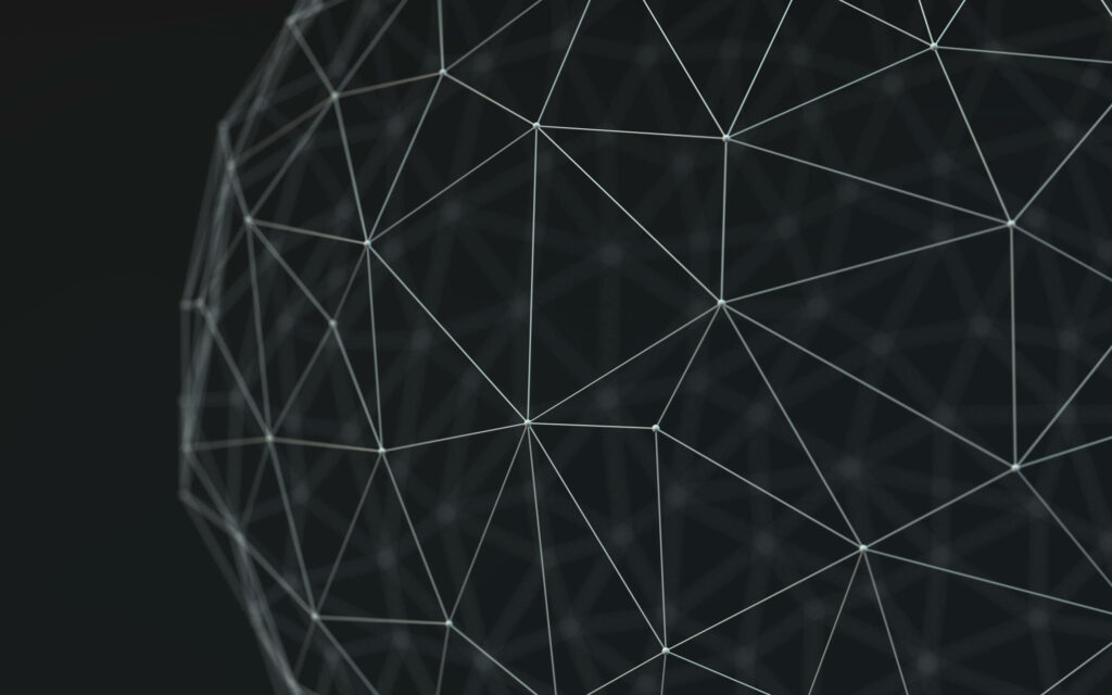 Prismatic Globe Wallpaper: Tech-Inspired Design with Geometric Patterns