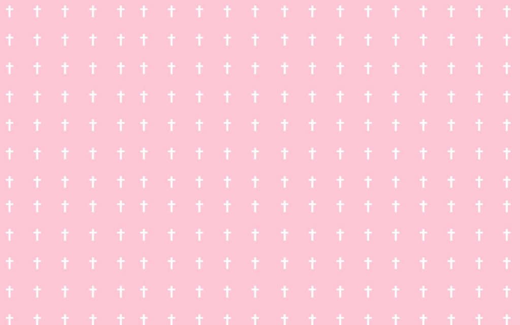 Symmetrical Harmony: Embracing Minimalism with Light Pink Cross Signs on a White Grid Background Wallpaper