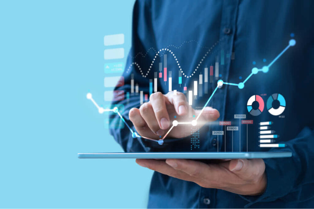 Expert Data Analysis: Vibrant Visuals on Tablet - Wallpaper Background