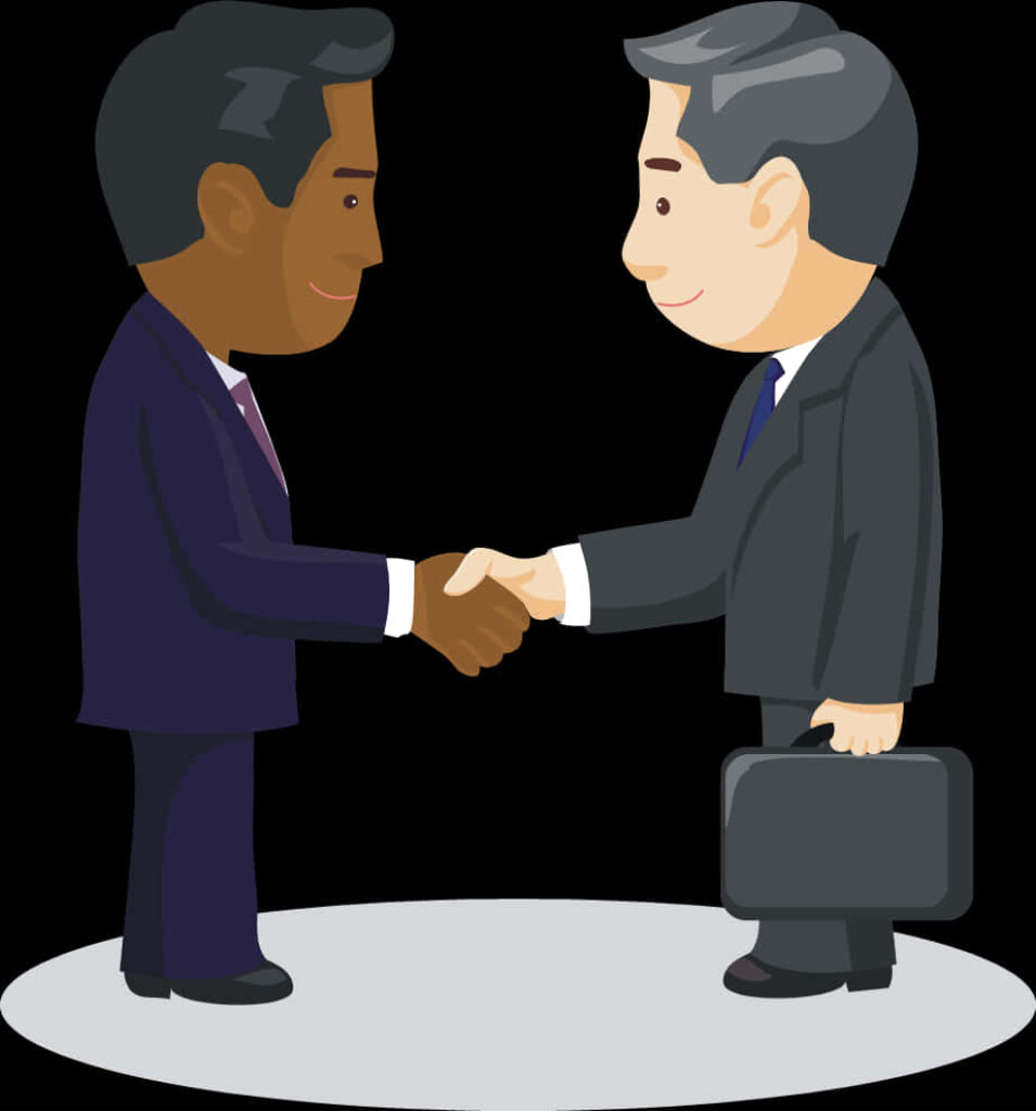 Business Negotiation Wallpaper: Professionals Shaking Hands in Agreement