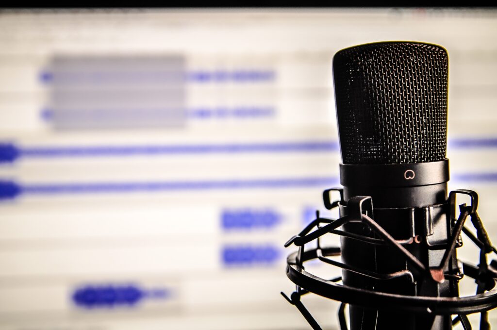 Professional Microphone Setup Wallpaper for Audio Production