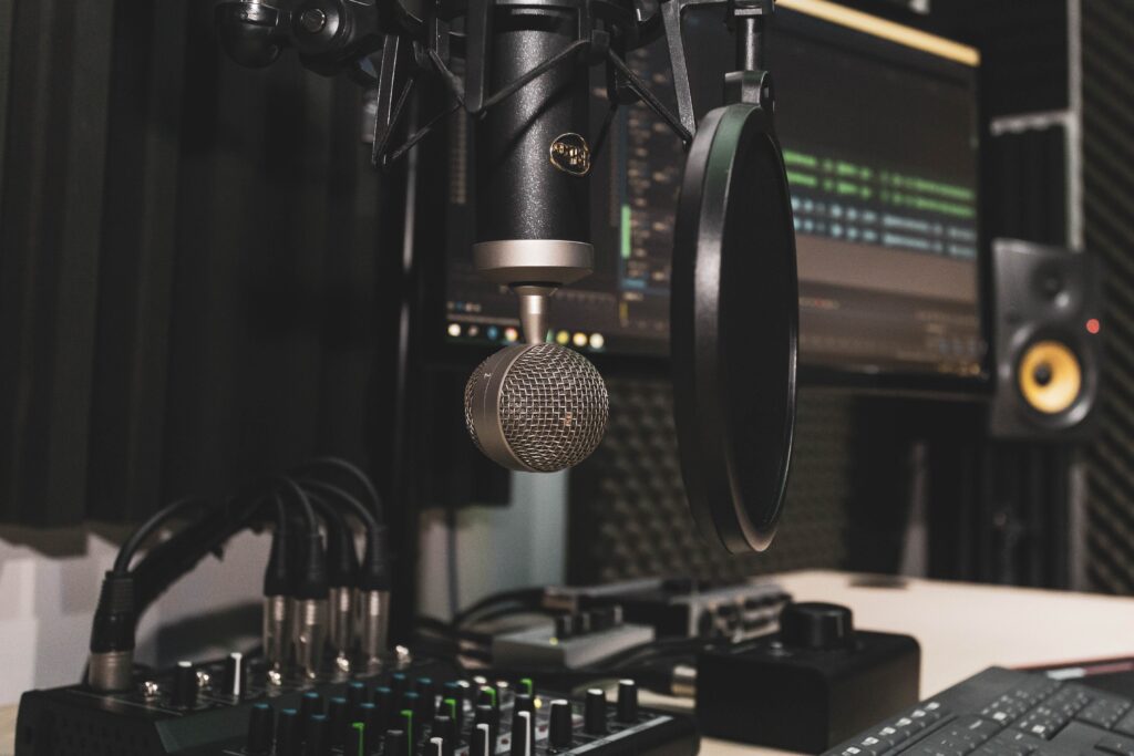 Professional Recording Studio Wallpaper with High-Quality Equipment