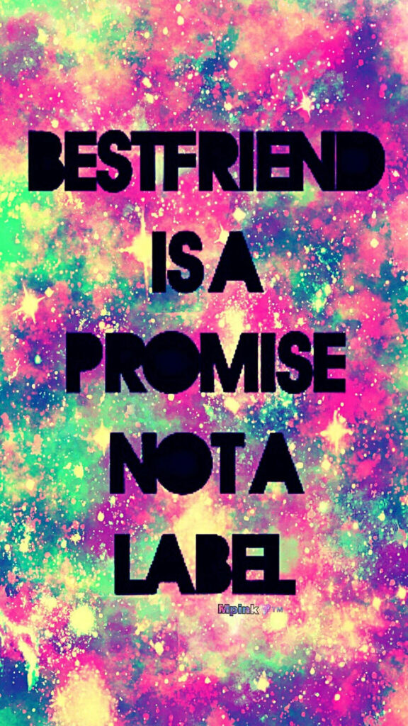 Promising Friendship Blooms: An Adorable Quote Blossoming on a Vibrant Background Wallpaper
