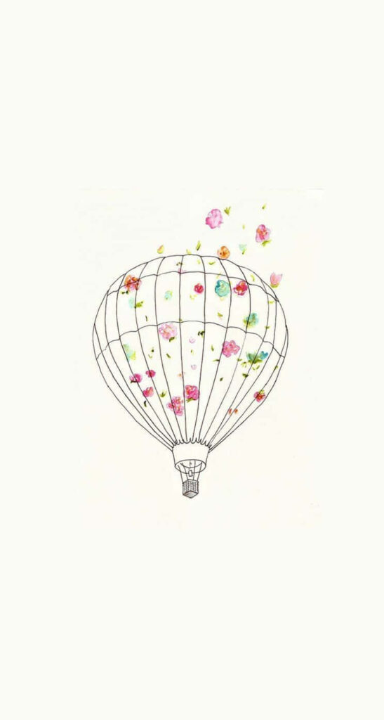 Hot Air Balloon: Simplicity with the Iphone Simple Cute Wallpaper Design