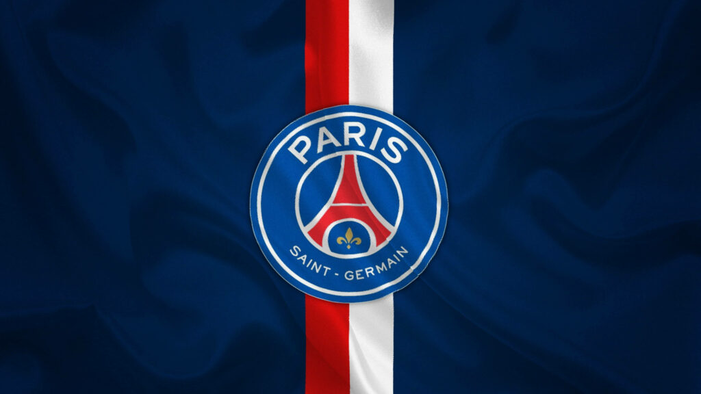 PSG Emblem in Blue Silk: A Stylish Sports Wallpaper