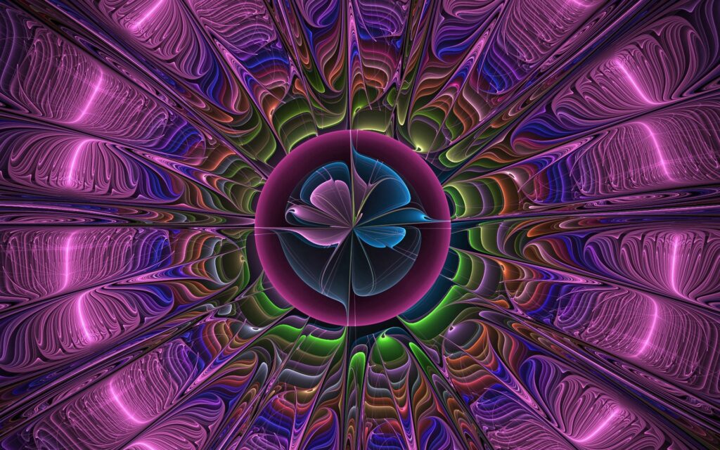 Psychedelic Wallpaper: Vibrant Circular Pattern in Pink, Purple, Green