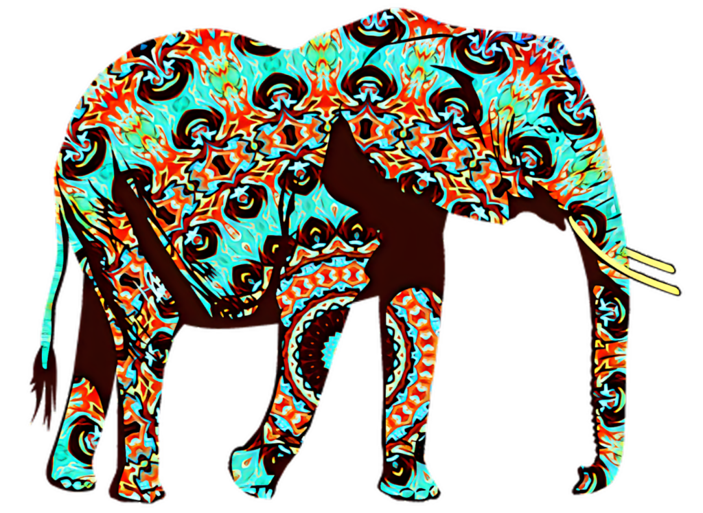 Vibrant Psychedelic Elephant Wallpaper: Kaleidoscope of Colors