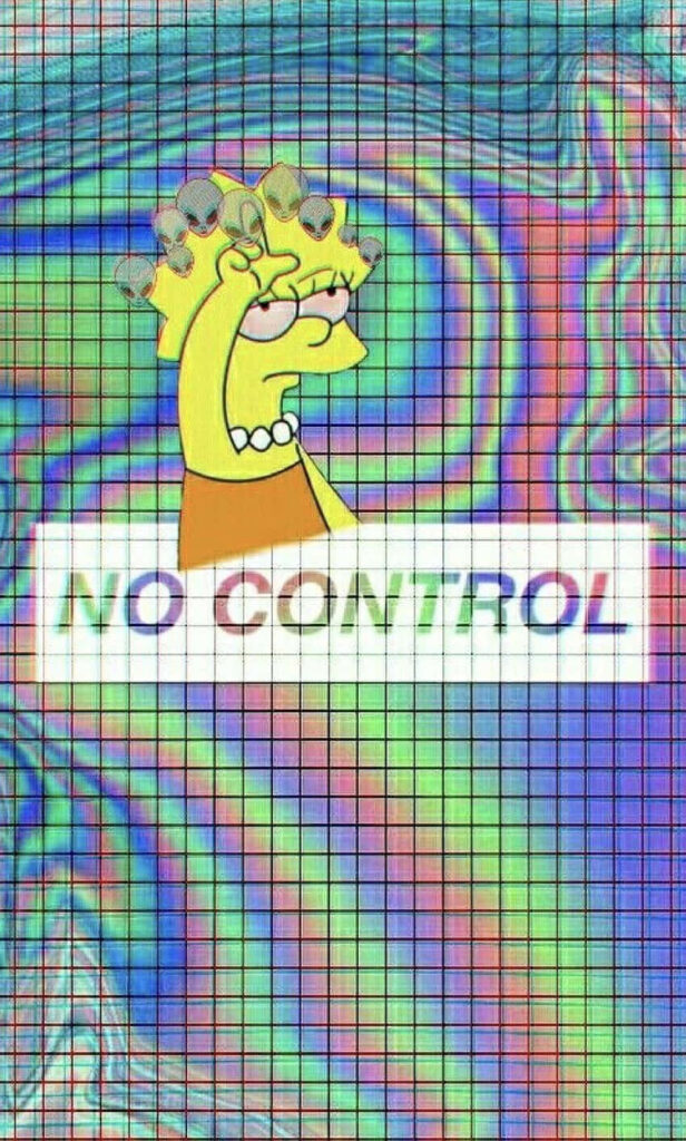 Psychedelic Lisa Simpson Wallpaper: No Control Design with Grid