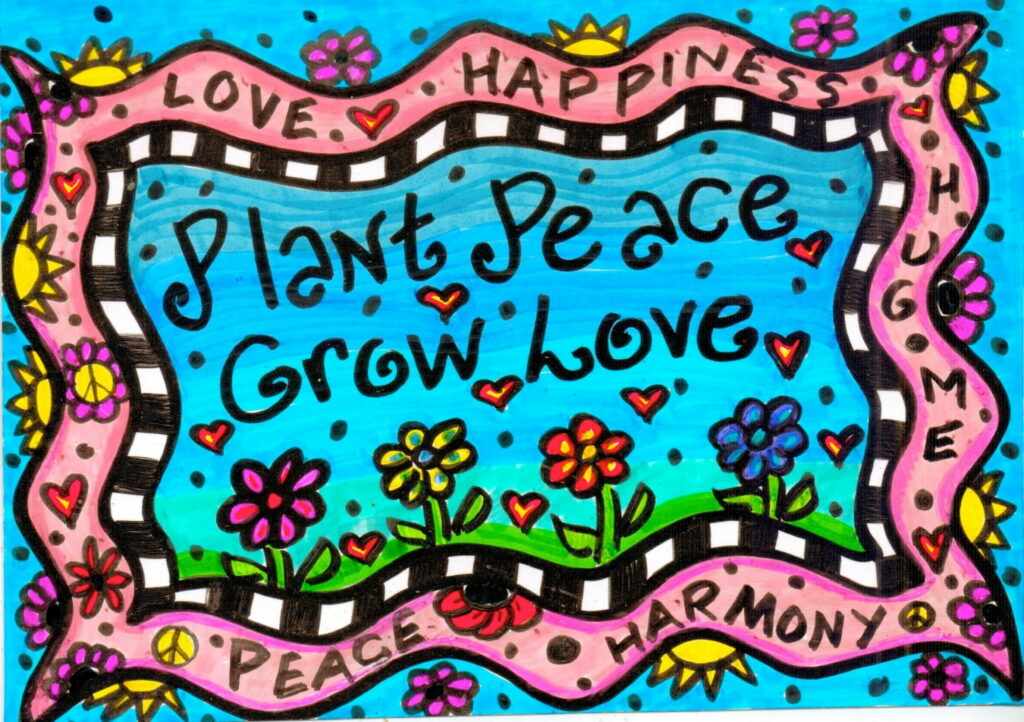 Vibrant Patterns: Full Frame HD Wallpaper for Desktop featuring Multi-Colored Hippie Pictures