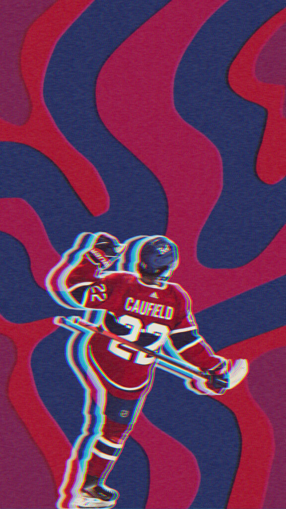 Psychedelic Wallpaper: Cole Caufield in Bold Retro Colors