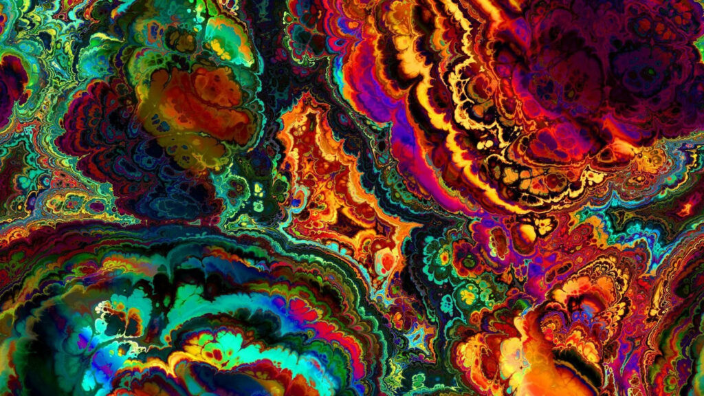 Psychedelic Patterns: A Tranquil Stoner's Wonderland Wallpaper