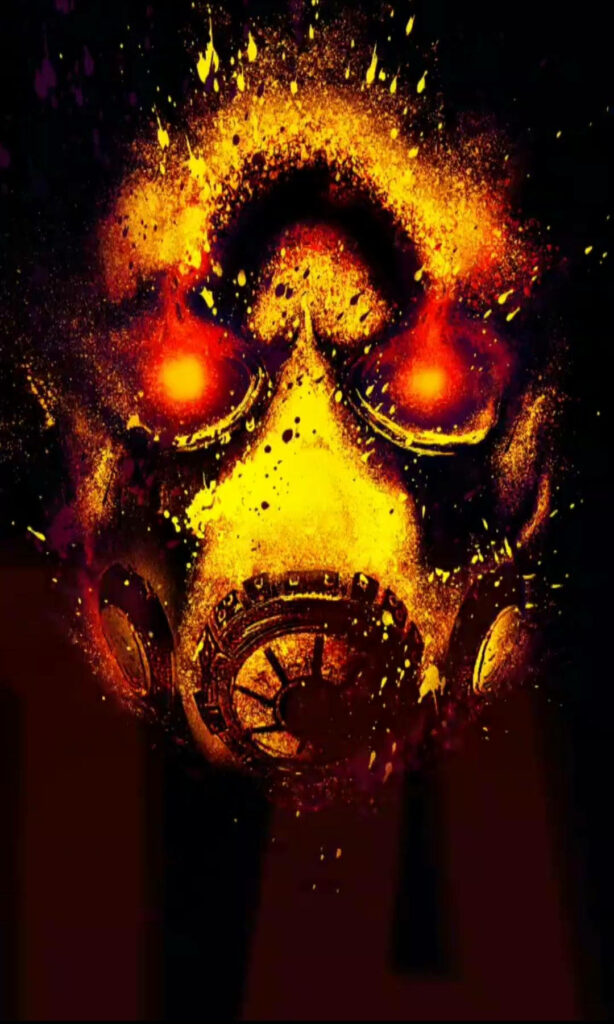 Borderlands 3 Psycho Character Mask Wallpaper with Explosive Colors