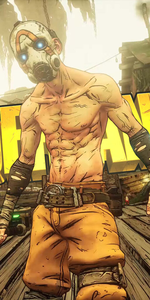 Gritty Gaming Experience: Gear up with the Psycho in Borderlands 3's Intense World Wallpaper