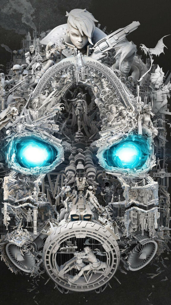 Borderlands 3 Psycho Mask Wallpaper: Detailed and Stylized Background