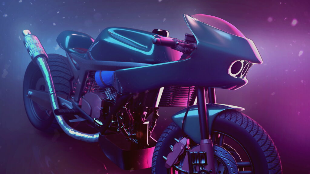 Surrealistic Fusion: Showcasing Psyclone's Bike Artistry in a Vibrant Digital Masterpiece Wallpaper
