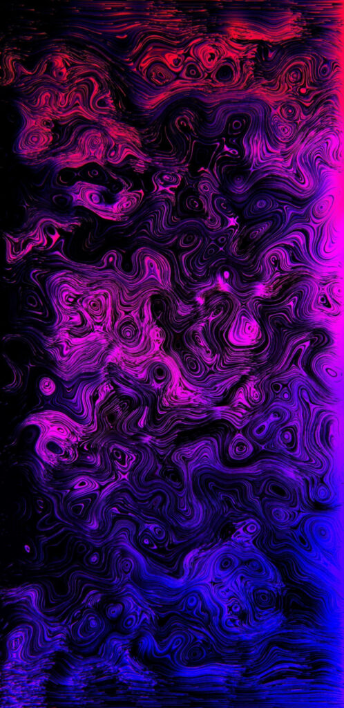 Colorful Chaos: A 4k Phone Background of Paint Puddles on Black Surface Wallpaper