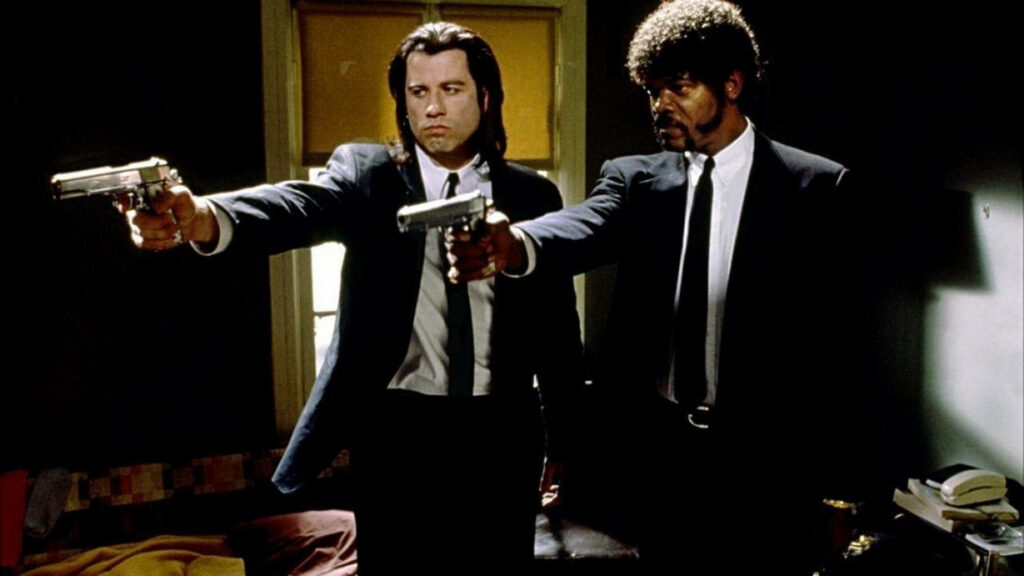 Iconic Pulp Fiction Wallpaper: Vincent Vega & Jules Winnfield