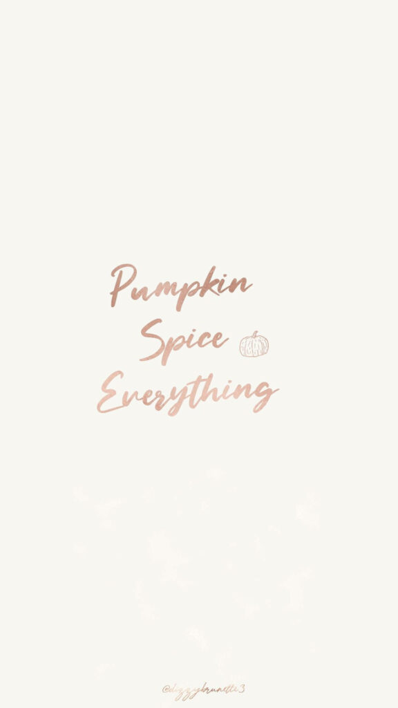 Minimal Pumpkin Spice Everything iPhone Wallpaper for Fall Lovers
