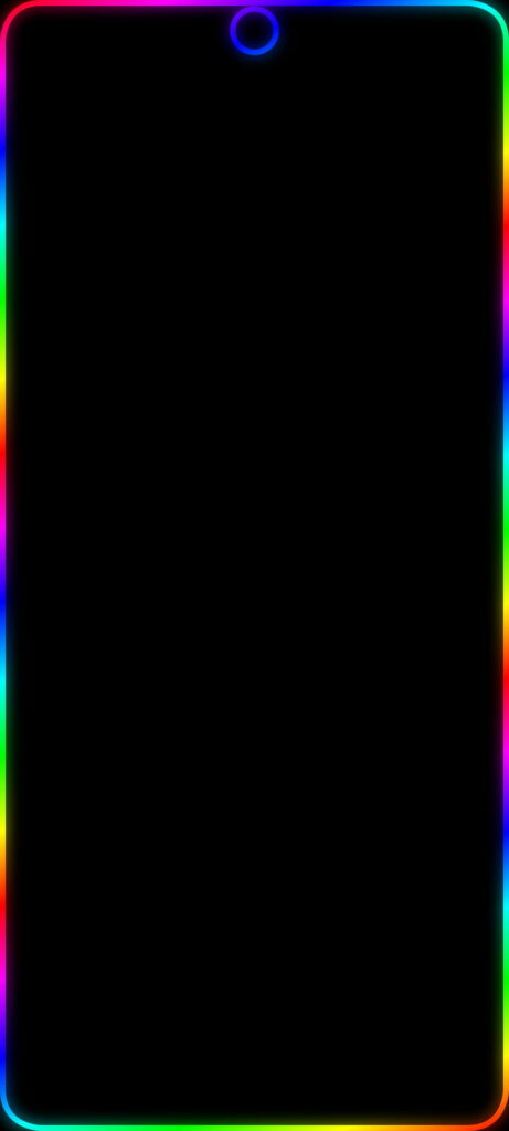 Colorful Rainbow Punch Hole Notch: Vibrant HD Phone Wallpaper Background