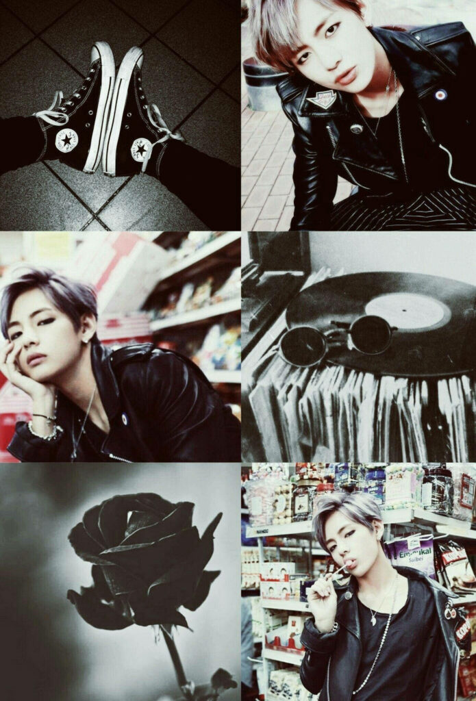 Punk Aesthetic Wallpaper: Monochrome Collage with Edgy Elements
