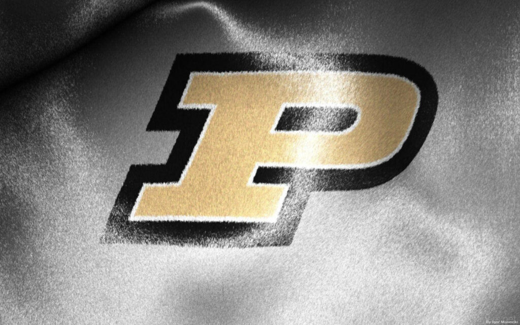 Glossy Silver Jersey with Purdue P Logo - Dynamic Design Background Wallpaper