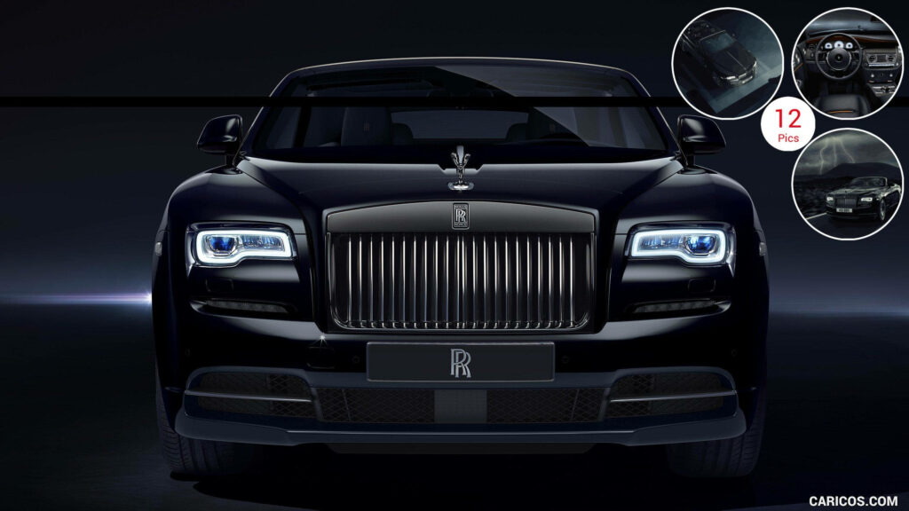 Black Beauty: Rolls Royce Black Badge Front View Wallpaper in Striking Detail