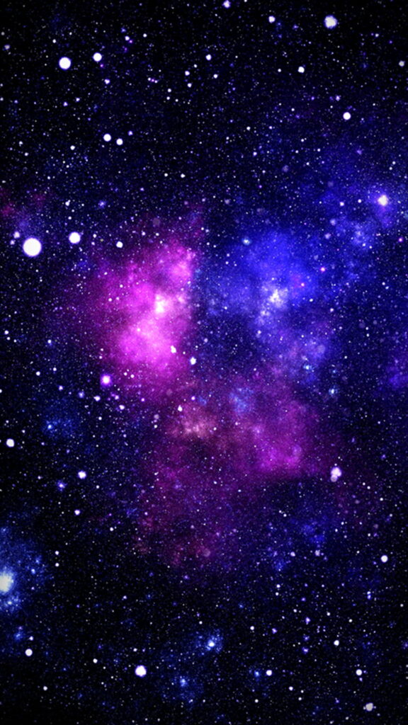 Purple Nebula: Majestic HD Phone Background featuring Galactic Stars Wallpaper