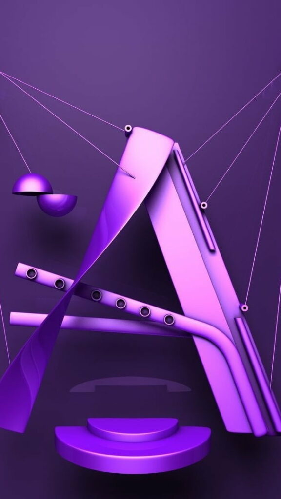 Purple Aesthetic: Captivating Alphabet Design for HD Phone Wallpaper