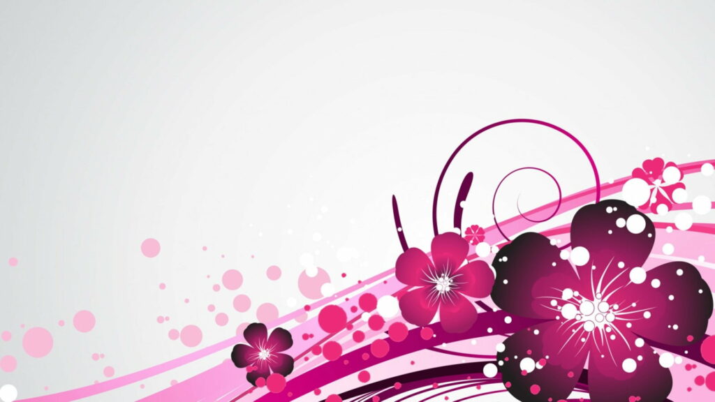 Purple Lily Dreams: Delicate Florals in a Simple Vector Background Wallpaper