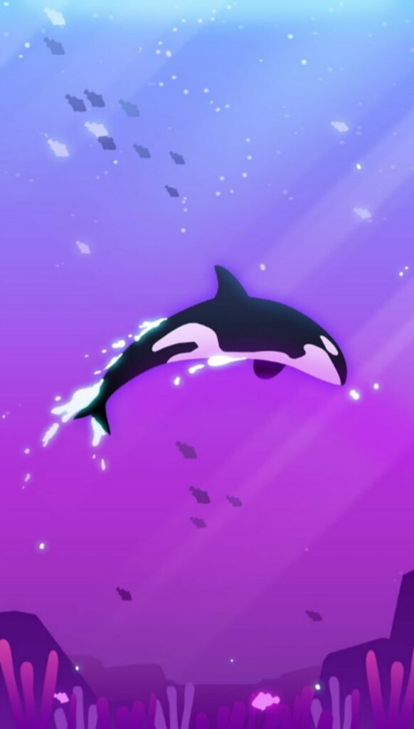 Majestic Ocean Beauty: Stunning HD Phone Wallpaper featuring a Pretty Purple Orca Whale