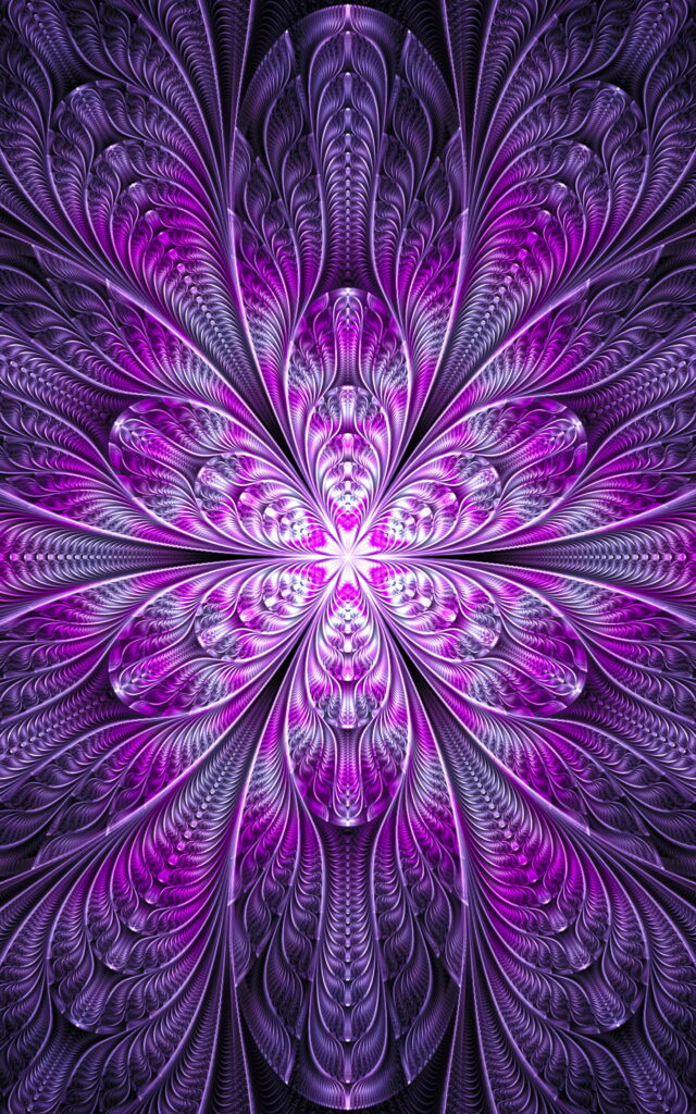 Purple Petals: Delightful Fractal Abstraction for your Phone Wallpaper