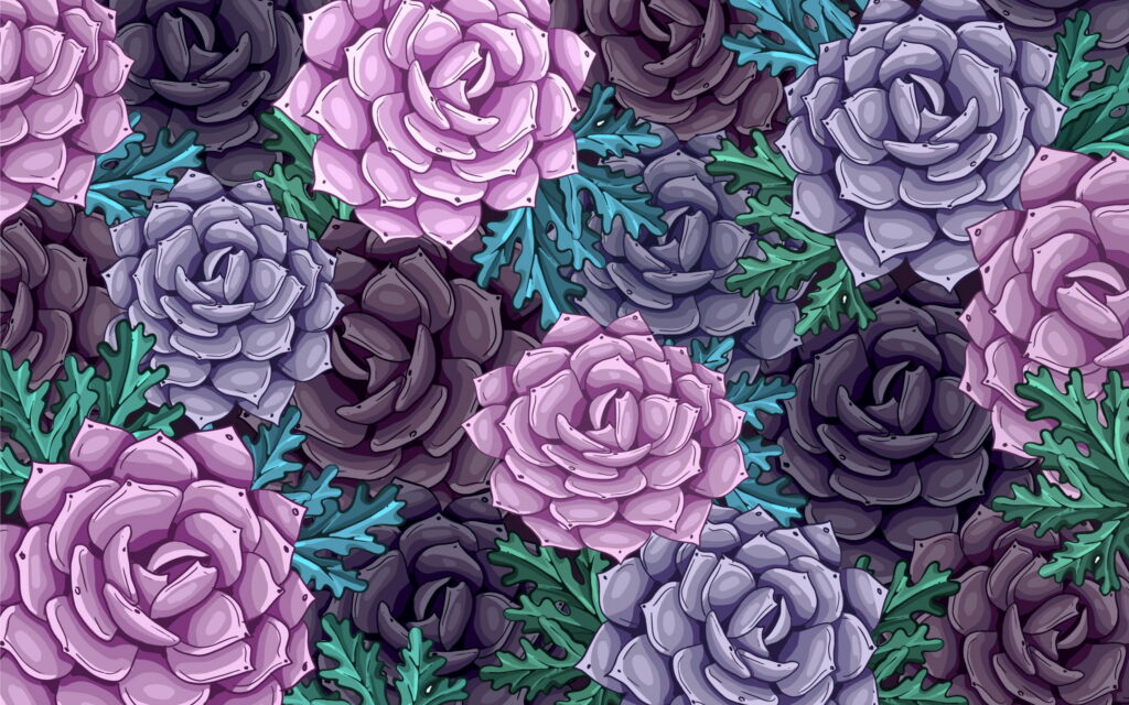 Lavender Dreams: Retro Floral Texture in QHD Wallpaper