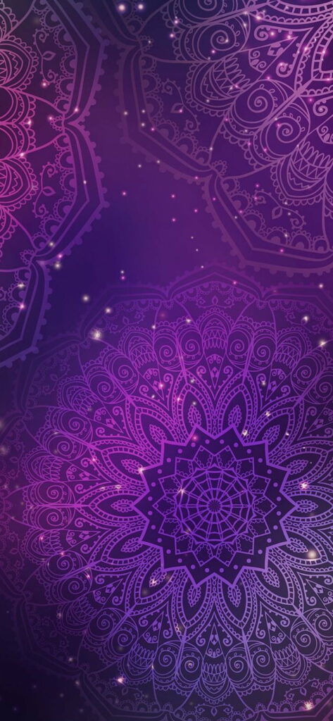 Boho Splendor in Vibrant Mandalas: HD Phone Wallpaper in Pink and Purple