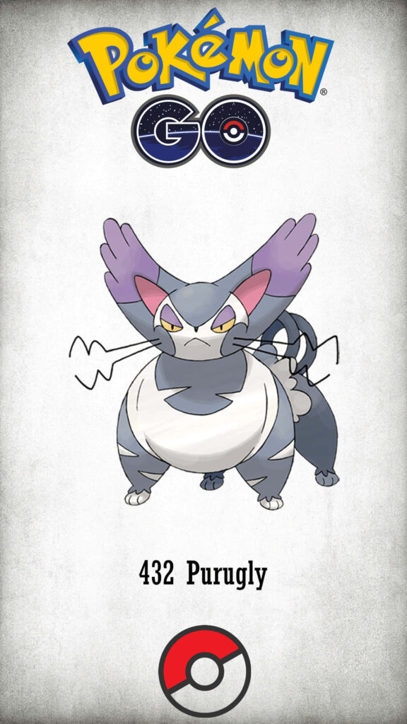 Purugly Wallpaper: Pokémon GO Design with Logo & Pokédex #432