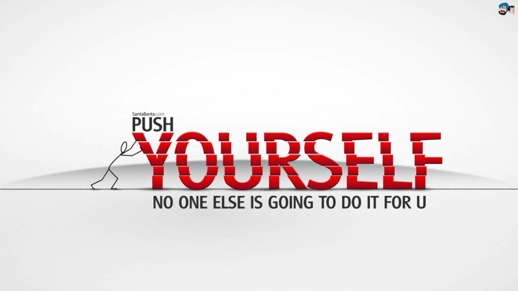 Embrace the Challenge: Empowering Stickman Pushes Boundaries Amidst Enormous Red Blocks, Encouraging Self-Motivation Wallpaper