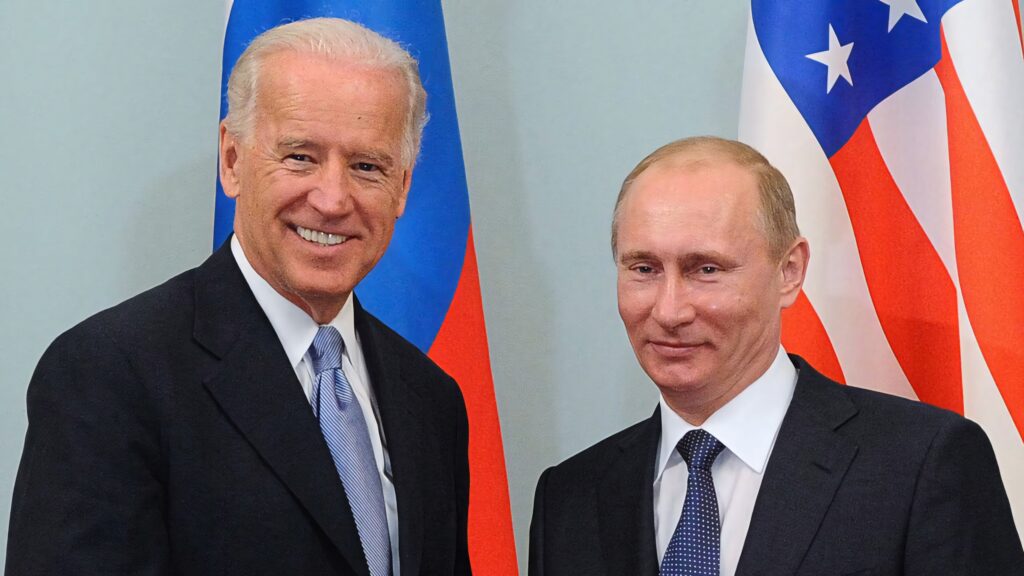 Putin & Biden Wallpaper: Diplomatic Leaders in Formal Attire