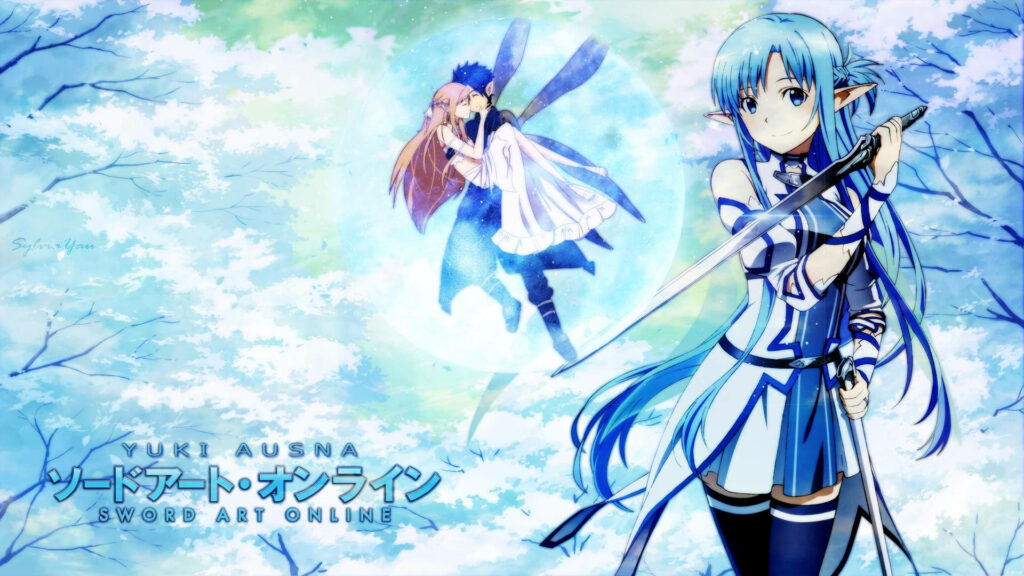 Kirito and Asuna search for the next adventure in this Sword Art Online wallpaper